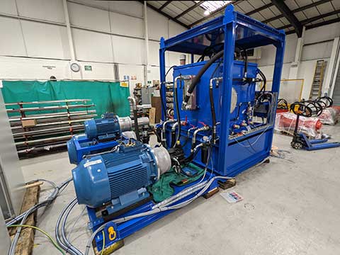 Apex Designs Hydraulic Power Unit for Giant Steel Plate Cutting Machine