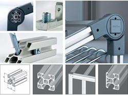 Mini-sized aluminium framing profiles and components