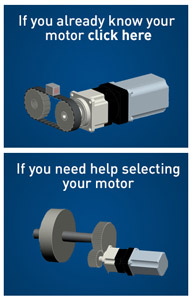 Design tool for selecting motors and gearboxes