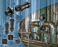 Harsh environment high power connector has optional hinged cover