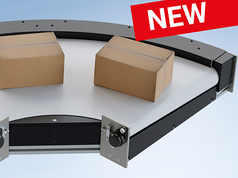 Convey goods around corners with high-performance belt conveyor