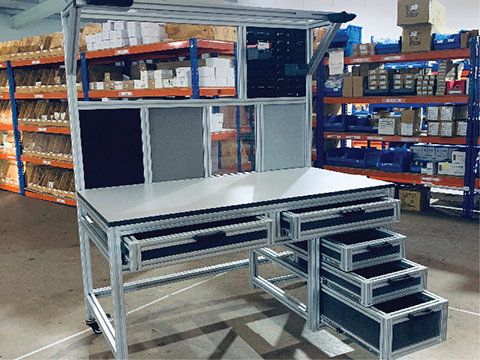 Modular aluminium industrial workstations provide adaptable solution