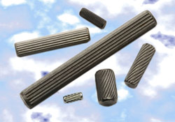 Comprehensive range of knurled pins available from stock