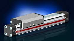 Origa rodless pneumatic cylinder and guide require less space