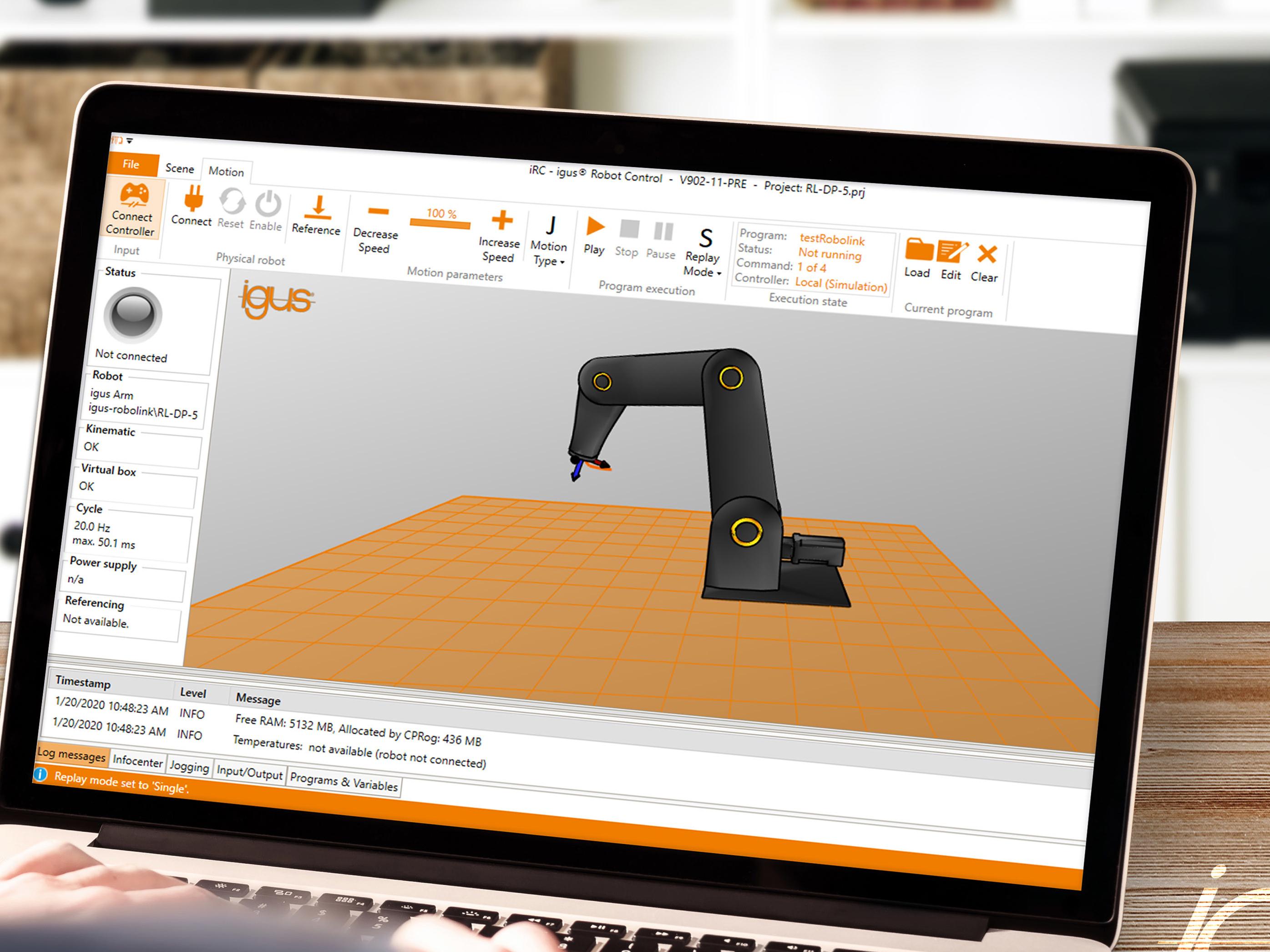 igus develops new robotic control software