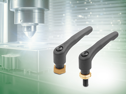 Cam screws with clamping lever for switching workpieces swiftly