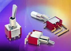 Miniature toggle switches cost less than alternatives