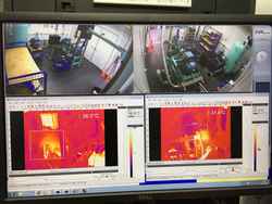 Thermal imaging measures temperature profile of air compressor