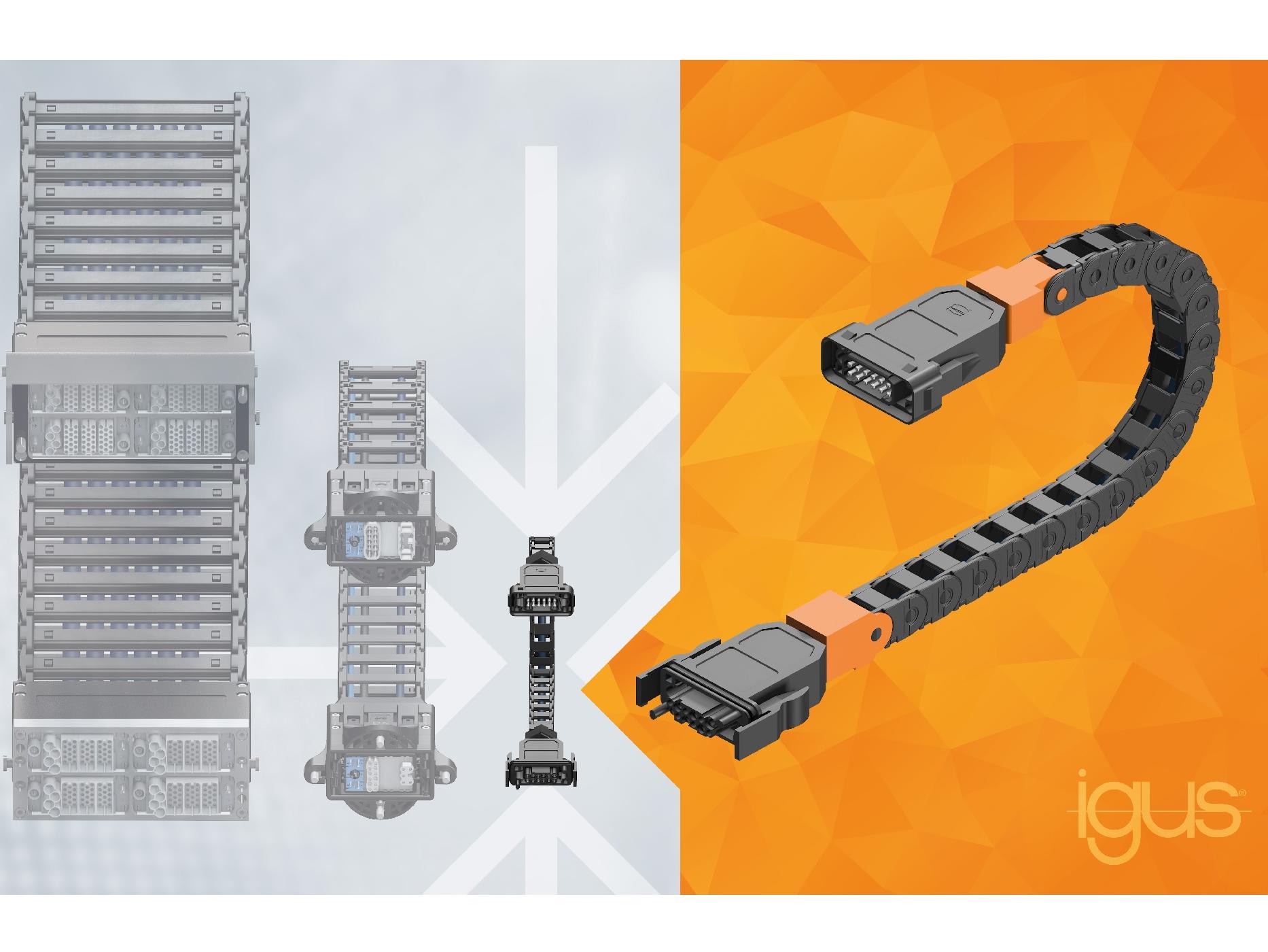 Small pluggable energy chain from igus ‘saves 80% assembly time’