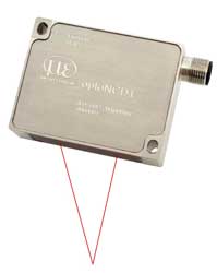 Laser sensor features stainless steel housing and IP69K sealing