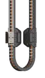 Vertical cable management using igus energy chain guide troughs