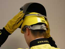 Hard Hat Adaptor provides head protection for welders