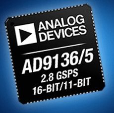 Analogue Devices AD9135/6 2.8Gsps DACs available from Mouser