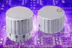 Slotted control knobs from Elesa in stainless steel