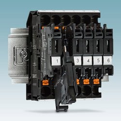 New current indicator terminal blocks with push-in connections