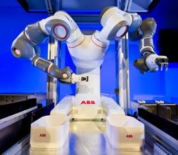 ABB's YuMi collaborative robot has the ability to feel and see