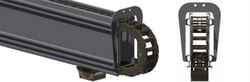Energy chain guide system enclosed for safe operation 