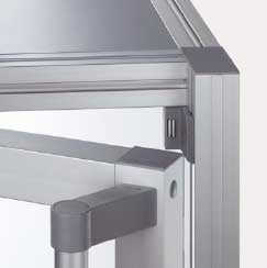 All-in-one door stop, cushion and catch for aluminium profiles