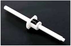 Plastic ball screw and nut assembly in a choice of polymers