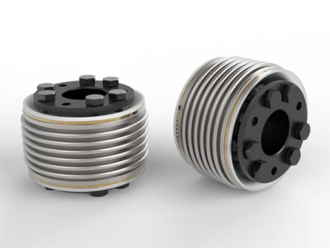 Metal bellows coupling for high-speed applications