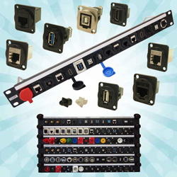 FeedThrough connectors available as pre-assembled rack panels