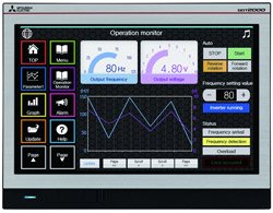 New widescreen GOT2000 HMIs feature built-in sound interface