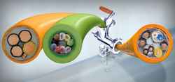 Chainflex hybrid servo cable with bus element for energy chains