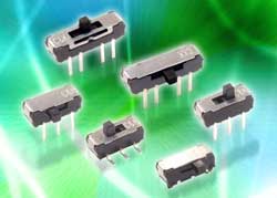 Miniature slide switches are ultra-low-profile