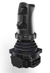 Mini-lever joystick supports roto-tilt and articulated steering 