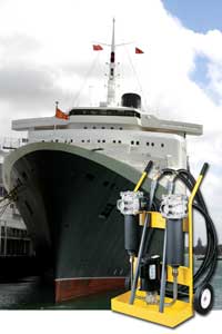 Parker filter carts used onboard QE2