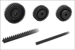 Modular transmission elements: spur gears and racks