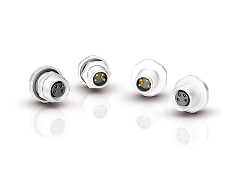 M8 flange connectors with solder connection