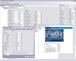 Motor sizing software includes profile plotting