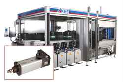 Pneumatic cylinder for keg cleaning and filling saves energy