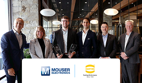 Mouser Electronics honoured with awards from HARTING for second consecutive year