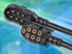 Modular stacking connectors carry power and signals