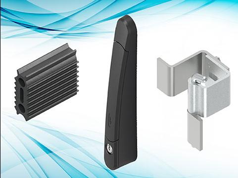 Insertable gasket profiles and associated cabinet locking hardware