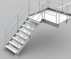 New modular system for stairways and access platforms