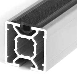 Ribbed rubber extrusion fits aluminium profiles
