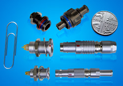 Miniature connectors with high capacity and rugged housings