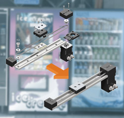 Compact toothed belt axis supplied complete with drive motor