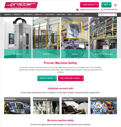 Procter's new website incorporates machine guard e-shop