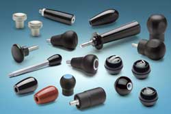 Extensive range of knobs, levers and handwheels for machines