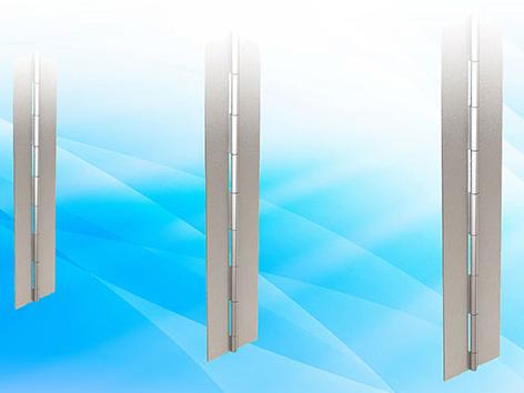 Stainless steel piano hinges for heavy panels