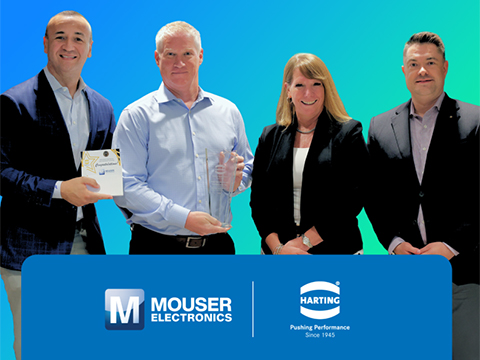 Mouser Electronics Receives Top Global Distributor, Growth Awards from HARTING