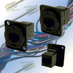 Panel mount CAT3 RJ11 and RJ14 connectors from Cliff Electronics