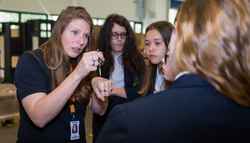 Girls get into STEM engineering at Renishaw