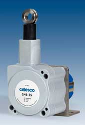 Miniature string pot sensors have measurement ranges up to 635mm
