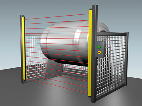 Safety curtains to protect operators from caustic wash tank