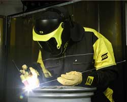 Globe-Arc welding helmet provides full head and face protection